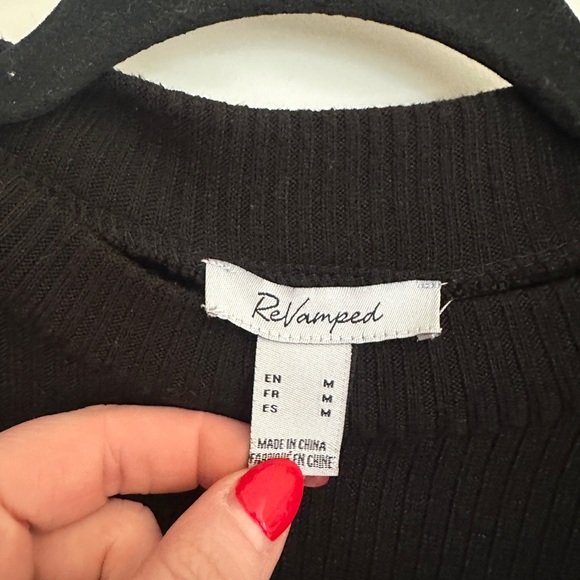 Revamped Black Ribbed Bodysuit - Picture 2 of 3